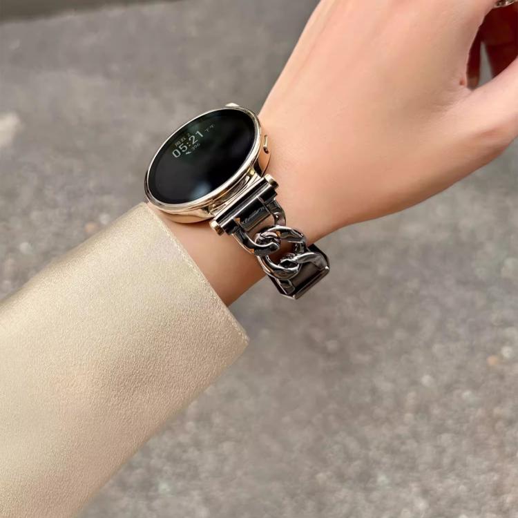 22mm xDfind Denim Chain Metal Hybrid Leather Watch Band