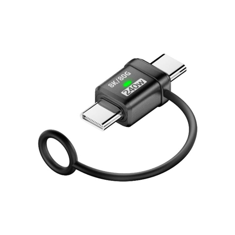 240W USB-C / Type-C Port Full-Function Aluminum Alloy Adapter with Lanyard, Style:Male to Male