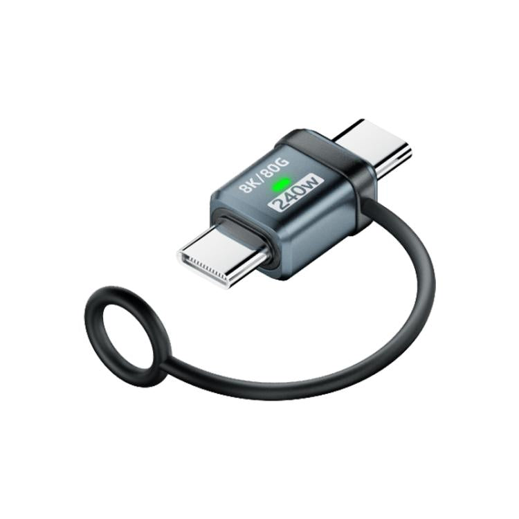 240W USB-C / Type-C Port Full-Function Aluminum Alloy Adapter with Lanyard, Style:Male to Male