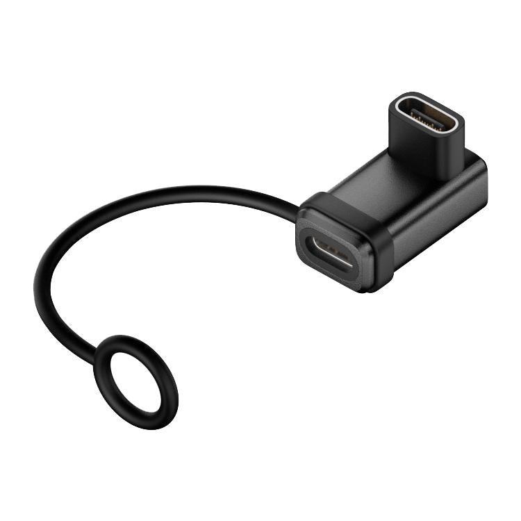 240W USB-C / Type-C Port Full-Function Aluminum Alloy Adapter with Lanyard, Style:3D Bend Female to Female