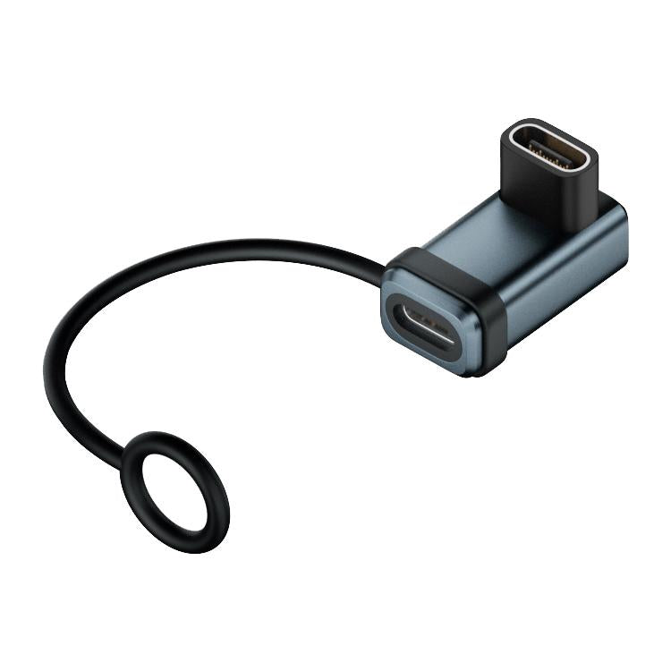 240W USB-C / Type-C Port Full-Function Aluminum Alloy Adapter with Lanyard, Style:3D Bend Female to Female