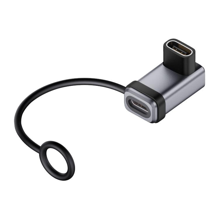 240W USB-C / Type-C Port Full-Function Aluminum Alloy Adapter with Lanyard, Style:3D Bend Female to Female