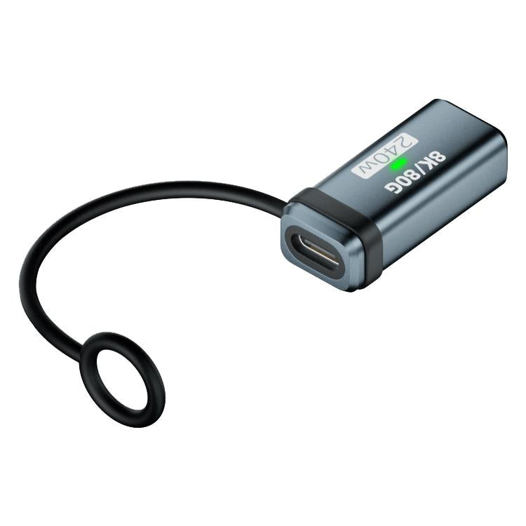240W USB-C / Type-C Port Full-Function Aluminum Alloy Adapter with Lanyard, Style:Female to Female
