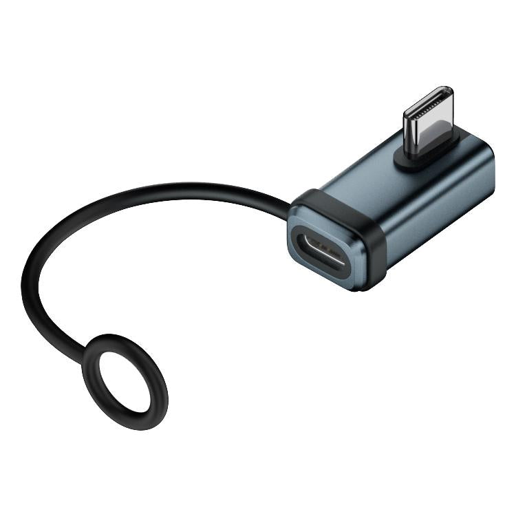 240W USB-C / Type-C Port Full-Function Aluminum Alloy Adapter with Lanyard, Style:Middle Bend
