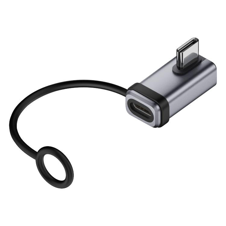 240W USB-C / Type-C Port Full-Function Aluminum Alloy Adapter with Lanyard, Style:Middle Bend