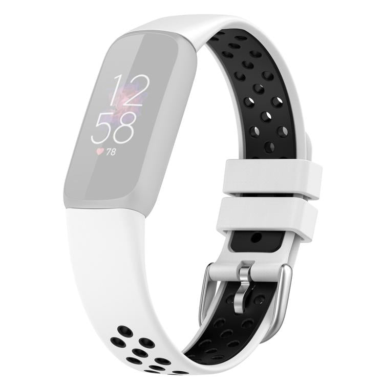 For Fitbit Luxe xDfind Breathable Holes Two-color Silicone Watch Band