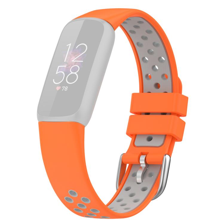 For Fitbit Luxe xDfind Breathable Holes Two-color Silicone Watch Band