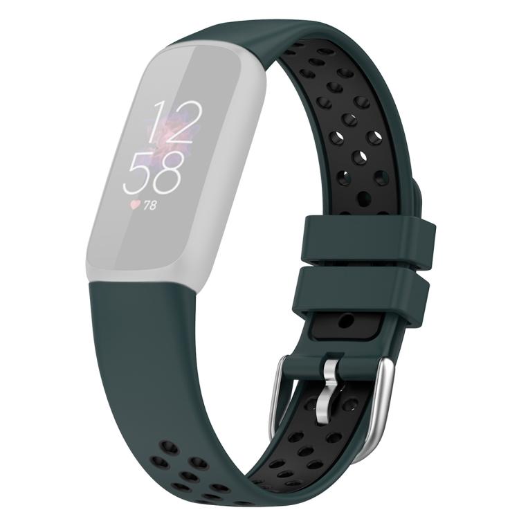 For Fitbit Luxe xDfind Breathable Holes Two-color Silicone Watch Band