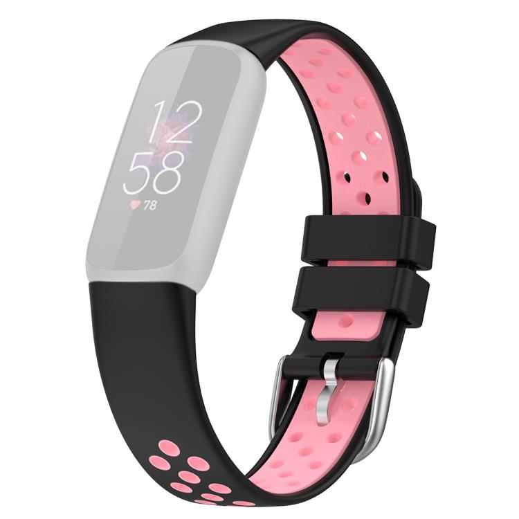For Fitbit Luxe xDfind Breathable Holes Two-color Silicone Watch Band