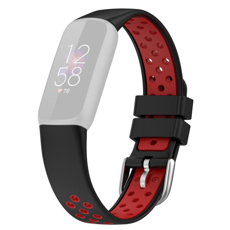 For Fitbit Luxe xDfind Breathable Holes Two-color Silicone Watch Band