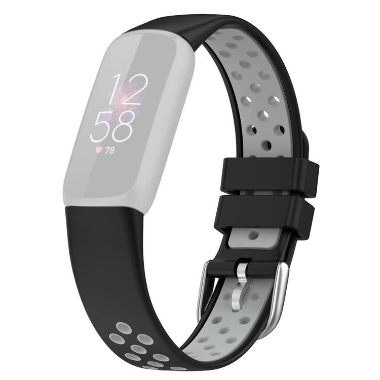 For Fitbit Luxe xDfind Breathable Holes Two-color Silicone Watch Band