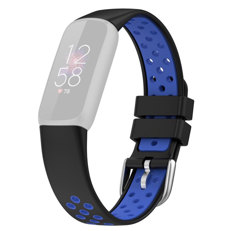 For Fitbit Luxe xDfind Breathable Holes Two-color Silicone Watch Band