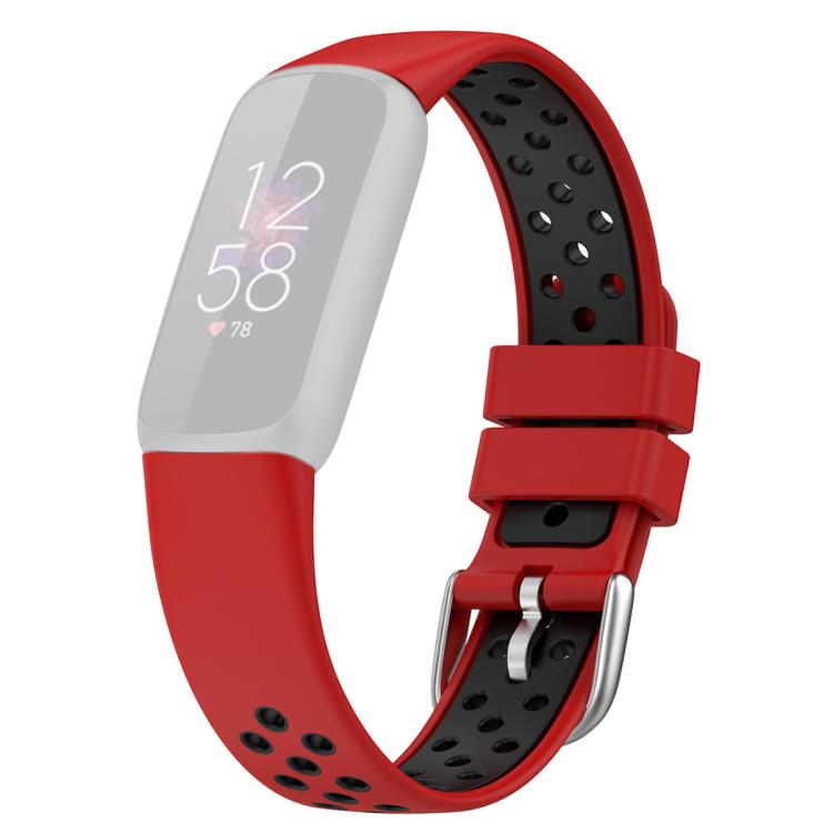 For Fitbit Luxe xDfind Breathable Holes Two-color Silicone Watch Band