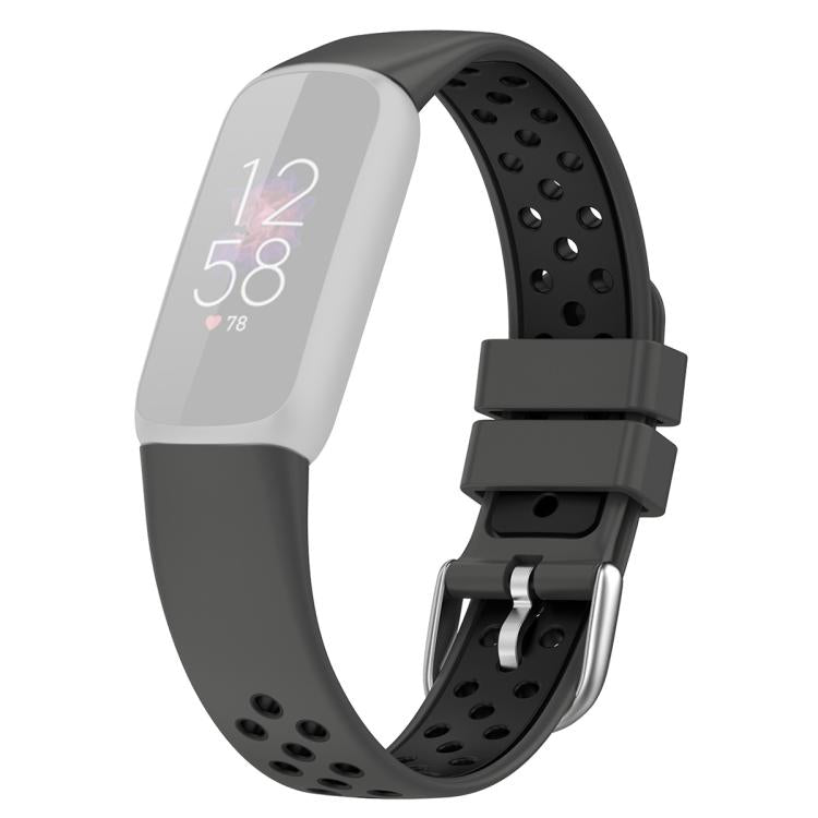 For Fitbit Luxe xDfind Breathable Holes Two-color Silicone Watch Band