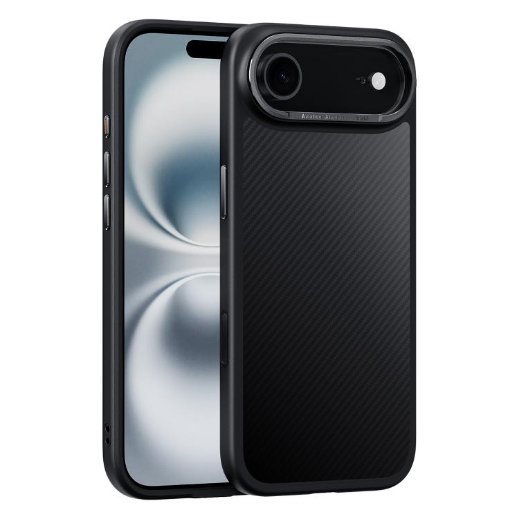 For iPhone Air Carbon Fiber Kevlar MagSafe Magnetic Phone Case - Black