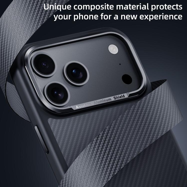 For iPhone Air Carbon Fiber Kevlar MagSafe Magnetic Phone Case - Black