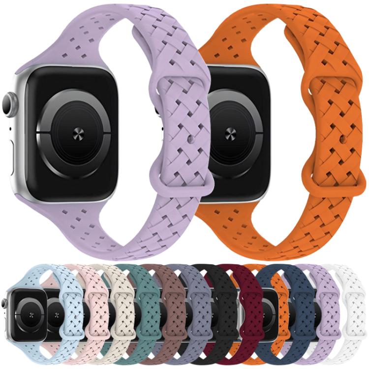 For Apple Watch 38 / 40 / 41 / S10 42mm xDfind Butterfly Buckle Braid Silicone Watch Band