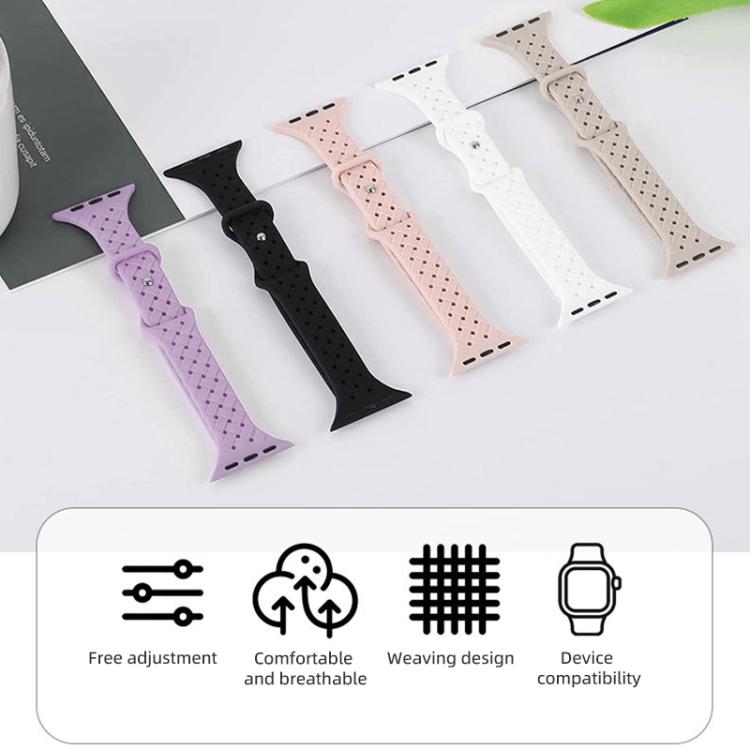 For Apple Watch 38 / 40 / 41 / S10 42mm xDfind Butterfly Buckle Braid Silicone Watch Band