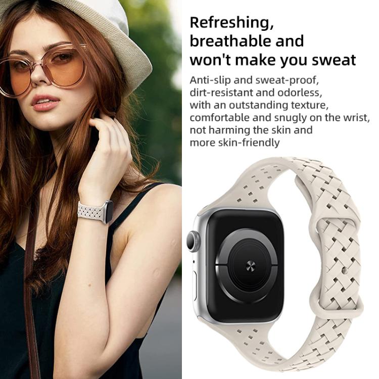 For Apple Watch 38 / 40 / 41 / S10 42mm xDfind Butterfly Buckle Braid Silicone Watch Band