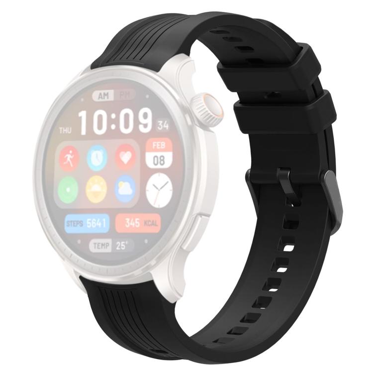 For Amazfit Balance xDfind Black Buckle Silicone Watch Band