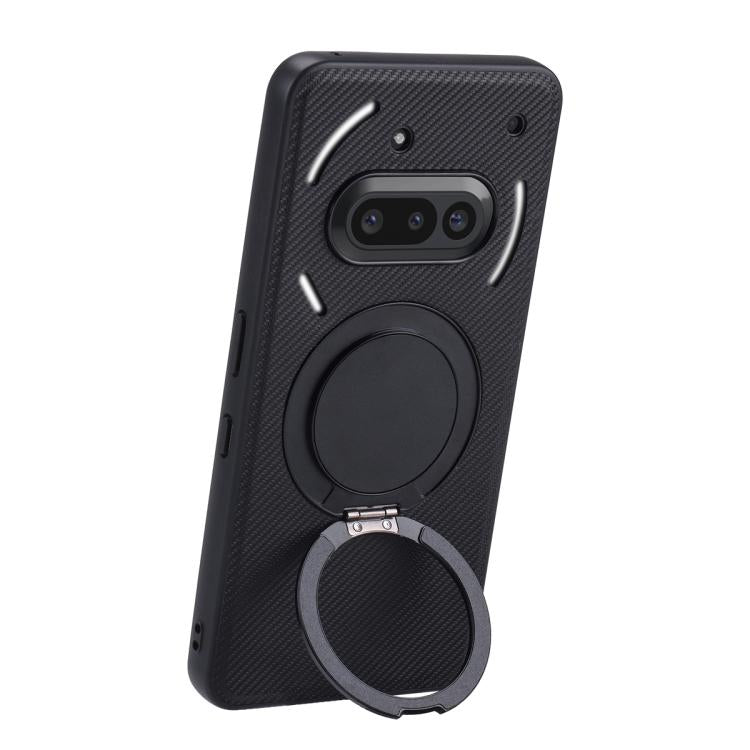 For Nothing Phone 3a ViLi TCY Series Kevlar Leather Texture Rotating Holder Phone Case - Black