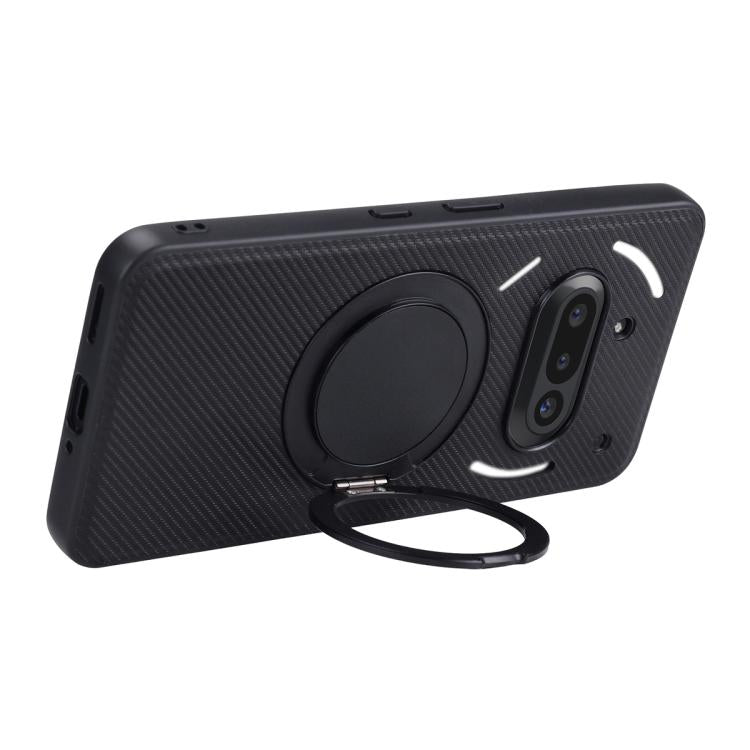For Nothing Phone 3a ViLi TCY Series Kevlar Leather Texture Rotating Holder Phone Case - Black