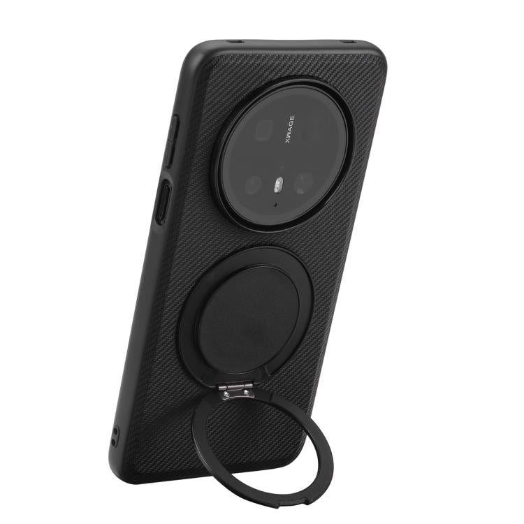 For Honor X9c ViLi TCY Series Kevlar Leather Texture Rotating Holder Phone Case - Black