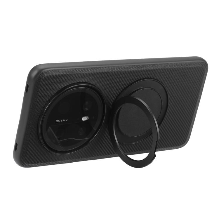 For Honor X9c ViLi TCY Series Kevlar Leather Texture Rotating Holder Phone Case - Black