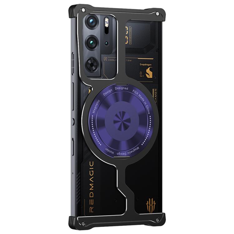 For ZTE nubia Red Magic 10 Pro / 9 Pro Armor Alloy Borderless Car Magnetic Holder Metal Phone Case