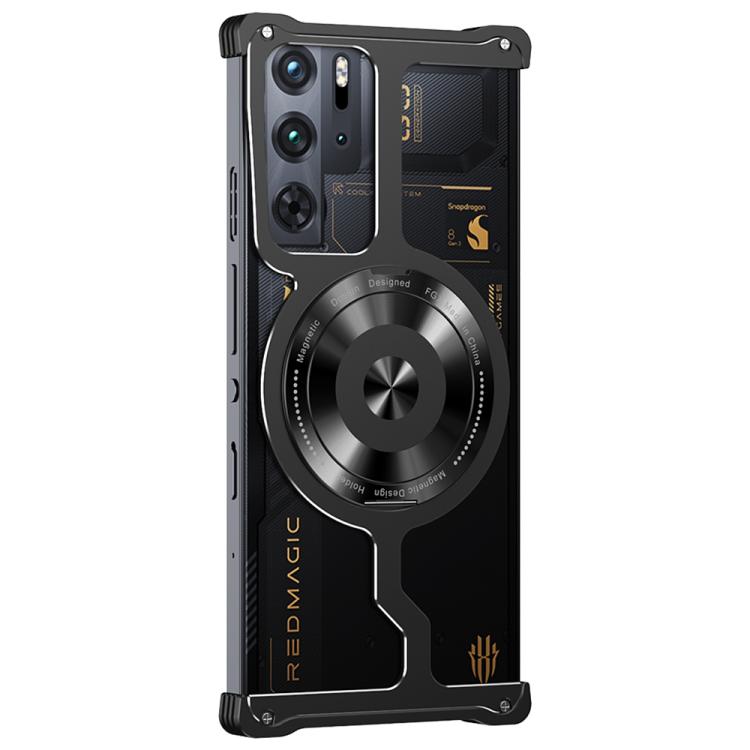 For ZTE nubia Red Magic 10 Pro / 9 Pro Armor Alloy Borderless Car Magnetic Holder Metal Phone Case