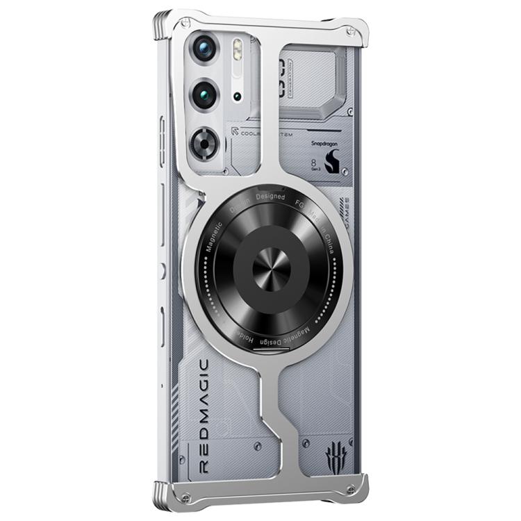 For ZTE nubia Red Magic 10 Pro / 9 Pro Armor Alloy Borderless Car Magnetic Holder Metal Phone Case