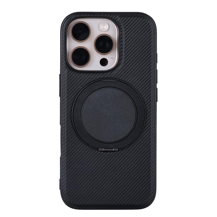 For iPhone 16 Pro Max ViLi TCY Series Kevlar Leather Texture Rotating Holder Phone Case - Black