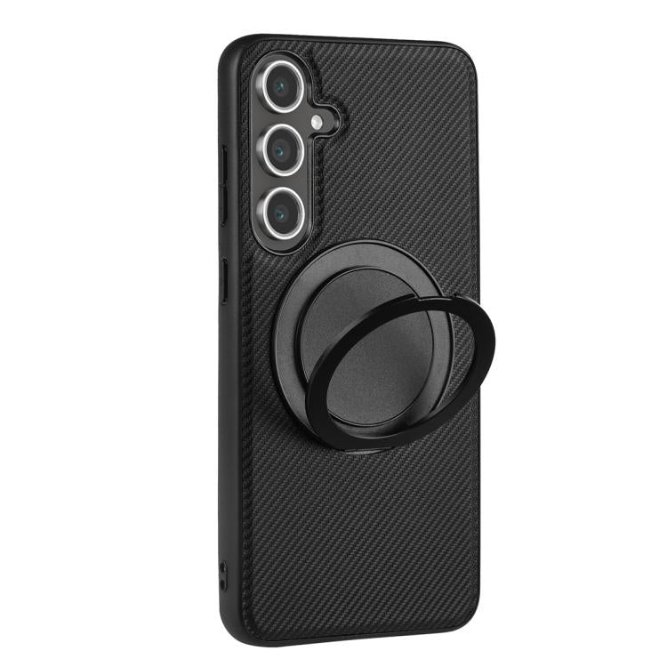 For Samsung Galaxy A16 5G ViLi TCY Series Kevlar Leather Texture Rotating Holder Phone Case - Black
