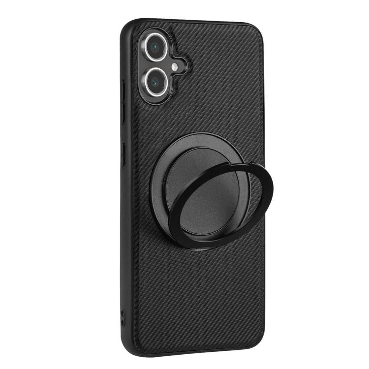For Samsung Galaxy A06 4G ViLi TCY Series Kevlar Leather Texture Rotating Holder Phone Case - Black