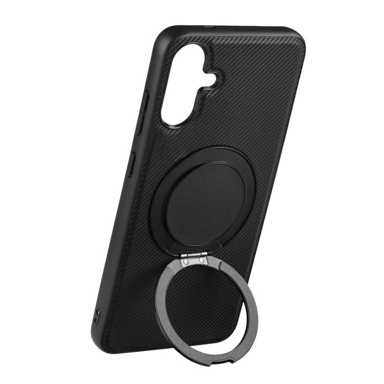 For Samsung Galaxy A06 4G ViLi TCY Series Kevlar Leather Texture Rotating Holder Phone Case - Black