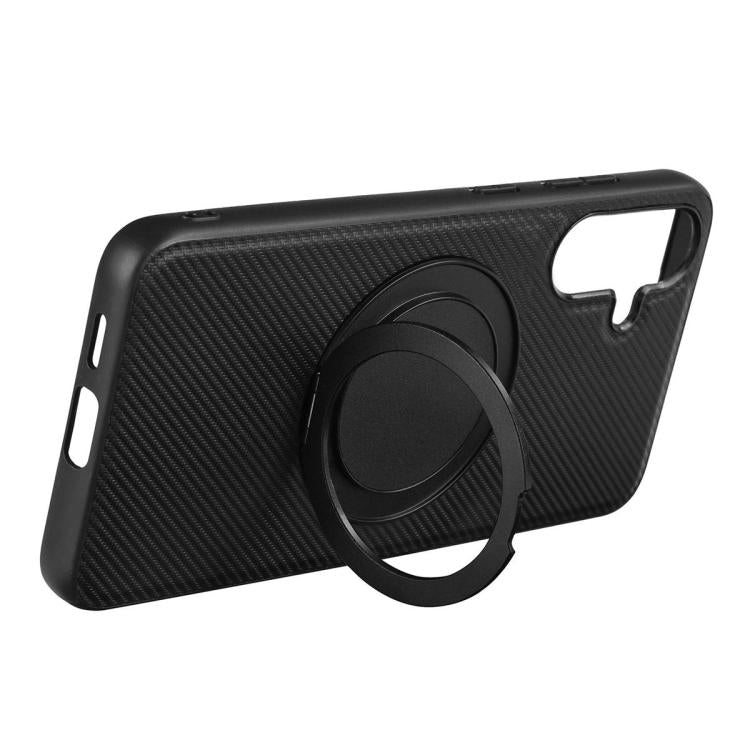 For Samsung Galaxy A06 4G ViLi TCY Series Kevlar Leather Texture Rotating Holder Phone Case - Black