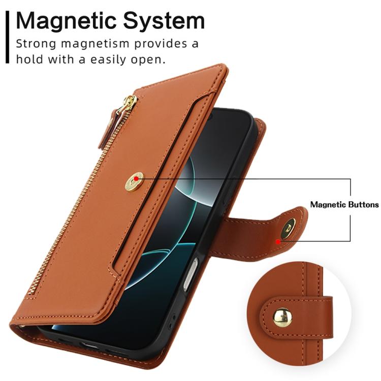 For iPhone 17 Pro Max Seven Card Slots Zipper Wallet Leather Phone Case with Lanyard