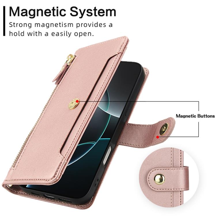 For iPhone 17 Pro Seven Card Slots Zipper Wallet Leather Phone Case with Lanyard