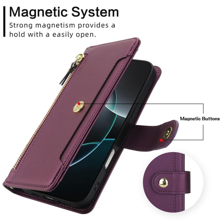 For iPhone 17 Pro Seven Card Slots Zipper Wallet Leather Phone Case with Lanyard