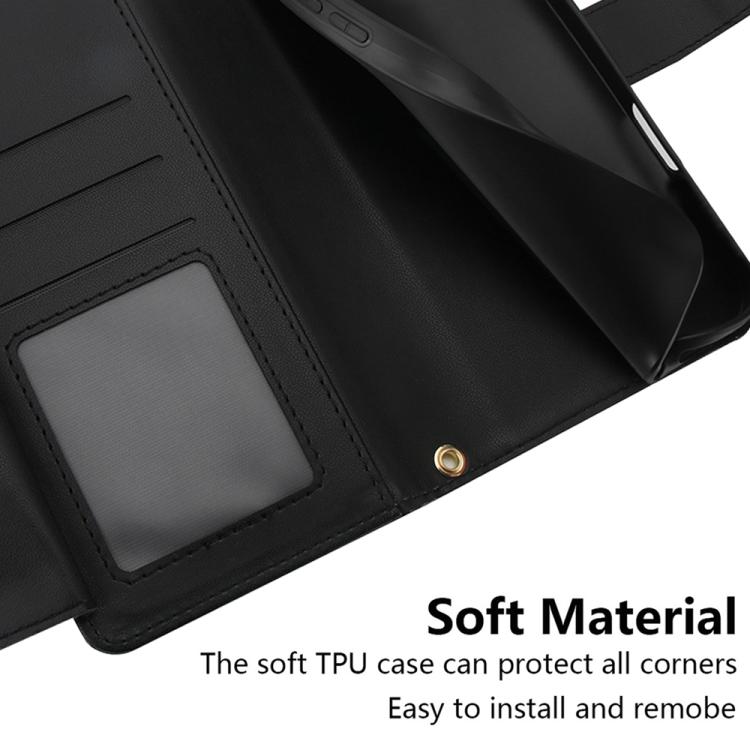 For iPhone 17 Seven Card Slots Zipper Wallet Leather Phone Case with Lanyard