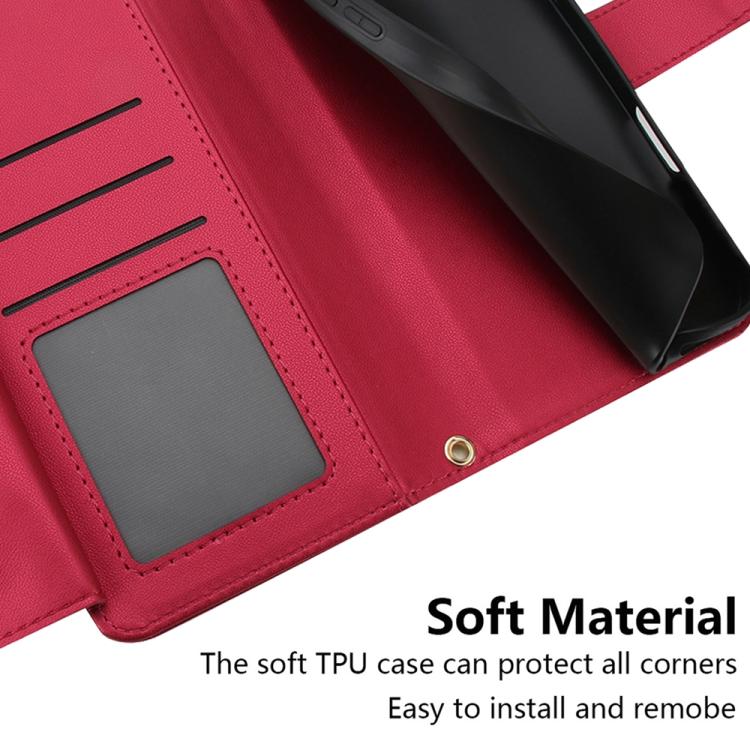 For iPhone 17 Seven Card Slots Zipper Wallet Leather Phone Case with Lanyard
