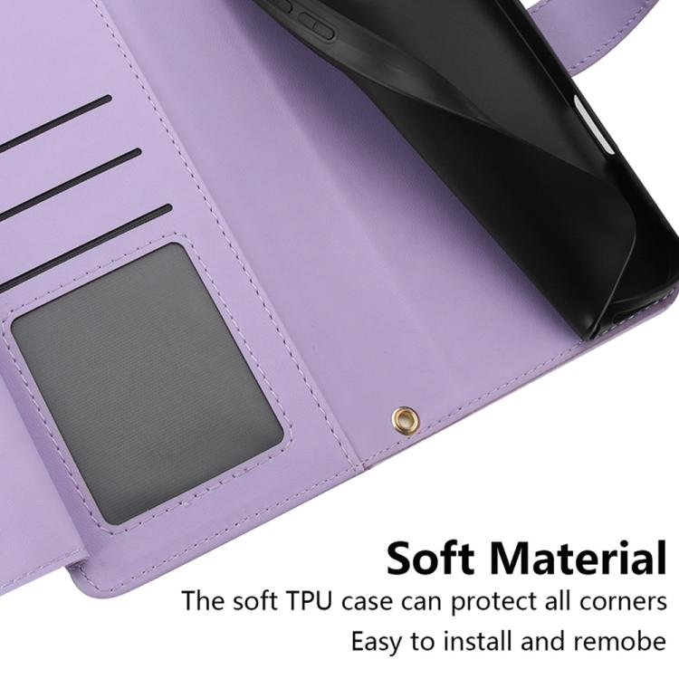 For iPhone 17 Seven Card Slots Zipper Wallet Leather Phone Case with Lanyard