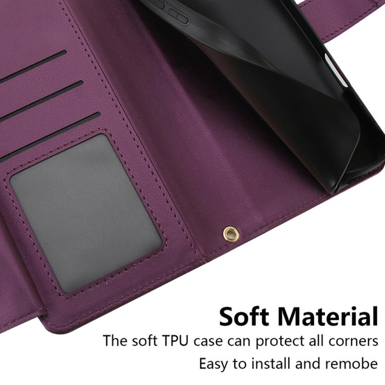 For iPhone 17 Seven Card Slots Zipper Wallet Leather Phone Case with Lanyard