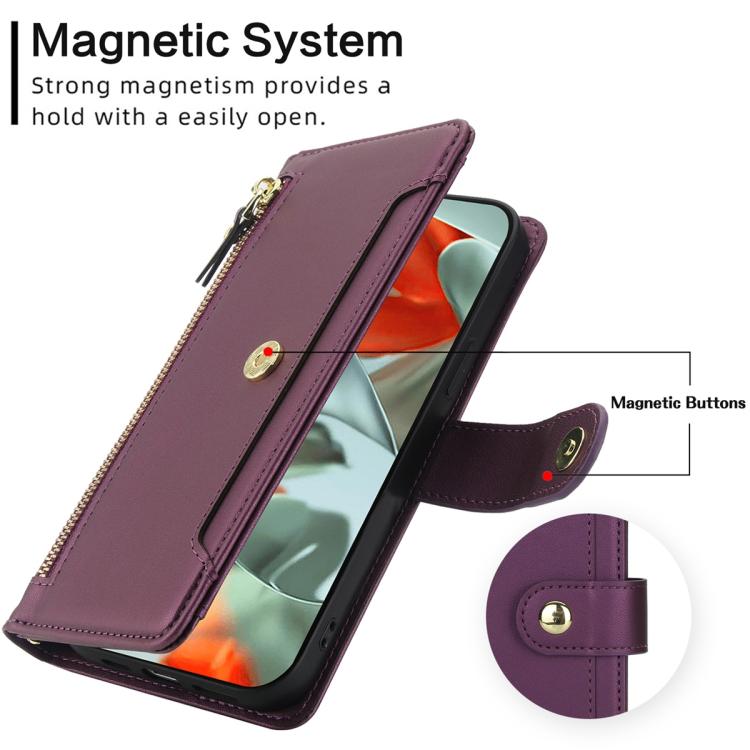 For Google Pixel 10 / 10 Pro / 9 / 9 Pro Seven Card Slots Zipper Wallet Leather Phone Case with Lanyard