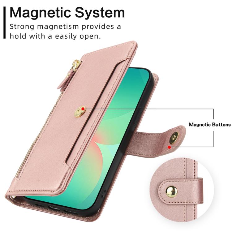 For Samsung Galaxy A17 / A26 / A16 Seven Card Slots Zipper Wallet Leather Phone Case with Lanyard