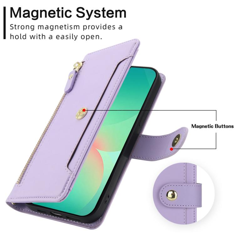 For Samsung Galaxy A17 / A26 / A16 Seven Card Slots Zipper Wallet Leather Phone Case with Lanyard