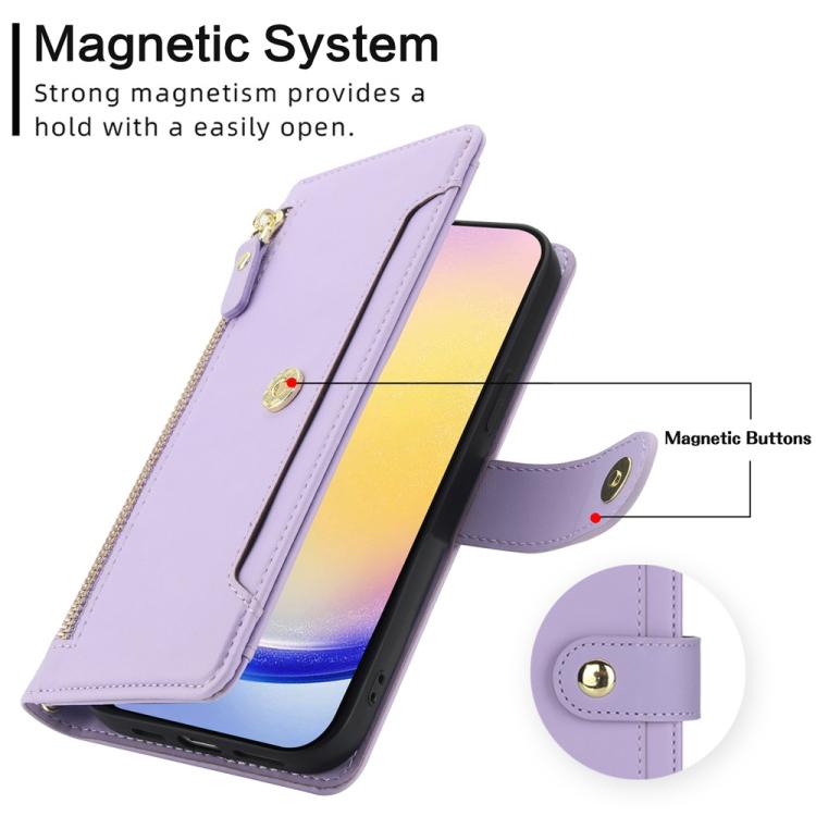For Samsung Galaxy A15 5G / 4G Seven Card Slots Zipper Wallet Leather Phone Case with Lanyard