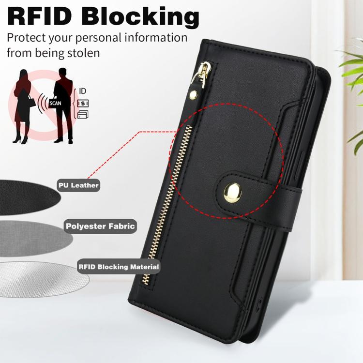 For Samsung Galaxy A25 5G Seven Card Slots Zipper Wallet Leather Phone Case with Lanyard