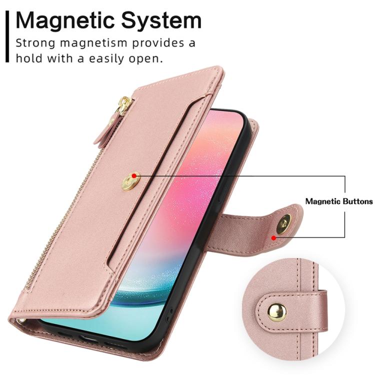 For Samsung Galaxy A24 4G Seven Card Slots Zipper Wallet Leather Phone Case with Lanyard