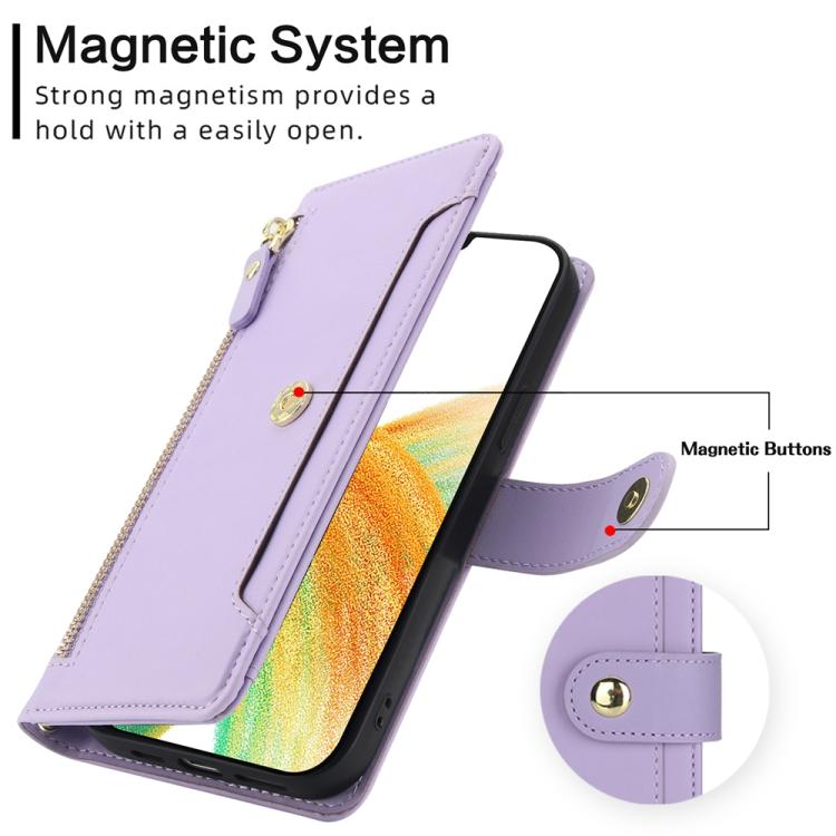 For Samsung Galaxy A33 5G Seven Card Slots Zipper Wallet Leather Phone Case with Lanyard